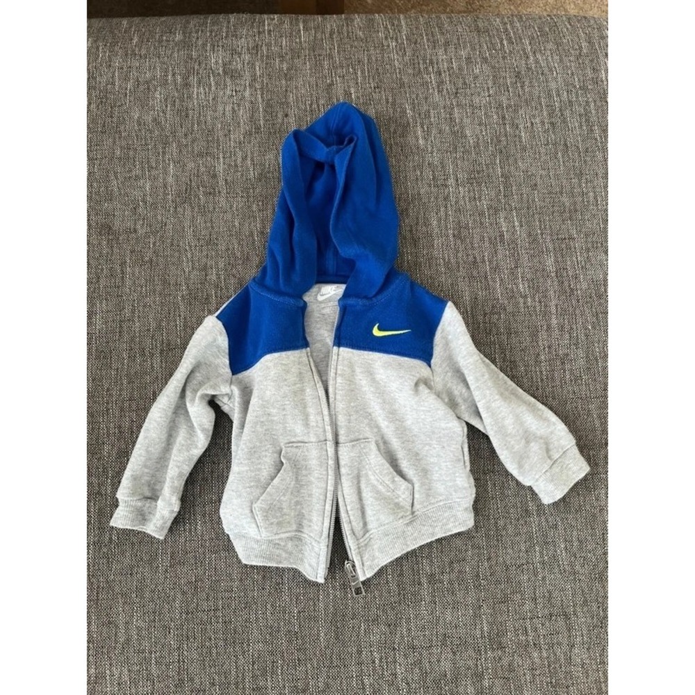 Nike Baby Boys Colorblock Full Zip Hoodie Gray Blue Yellow 6-9M 1679-017-114